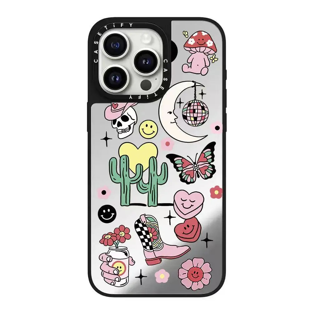 Floral High Heels Apple Phone Case Compatible for 16Pro Max 15Pro Mirror Surface Hard Shell Unique Personalized Design Floral High Heels Apple Phone Case Compatible for 16Pro Max 15Pro Mirror Surface Hard Shell Unique Personalized Design